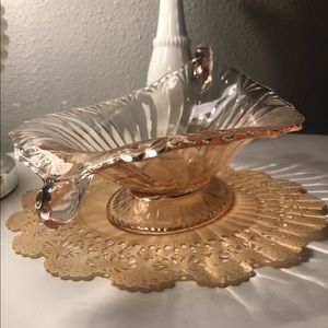 Beautiful vintage pink depression glass piece. Rare find.